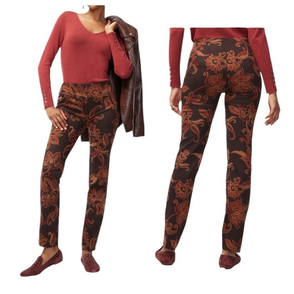 Chicos Ponte Floral Ankle Pants